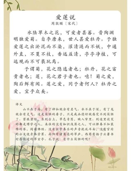 爱莲说的情感是什么_如何理解周敦颐的高洁情怀