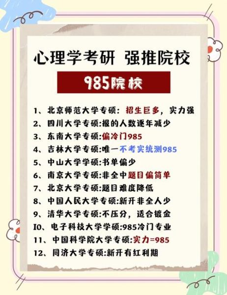 心理学考研学校排名_如何选择院校