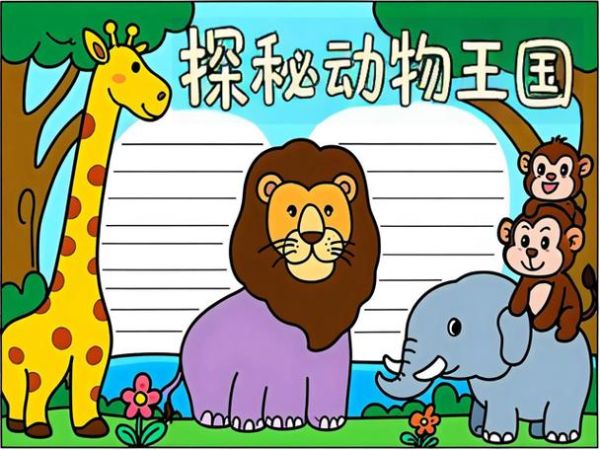 动物小百科读书卡怎么做_小学生手抄报模板