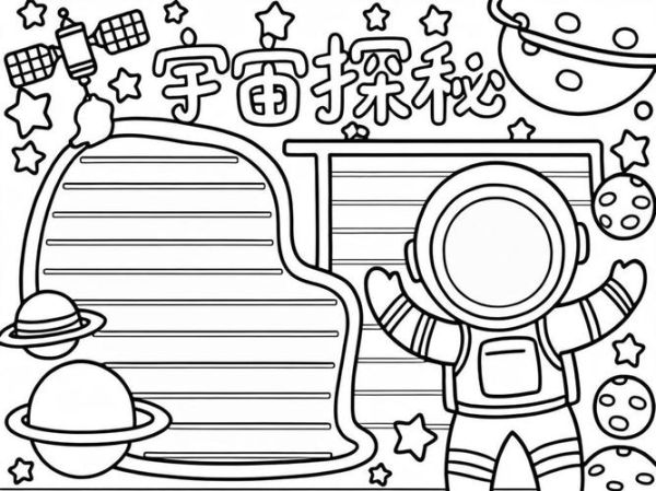 宇宙百科读书小报怎么画_适合小学生的手抄报模板